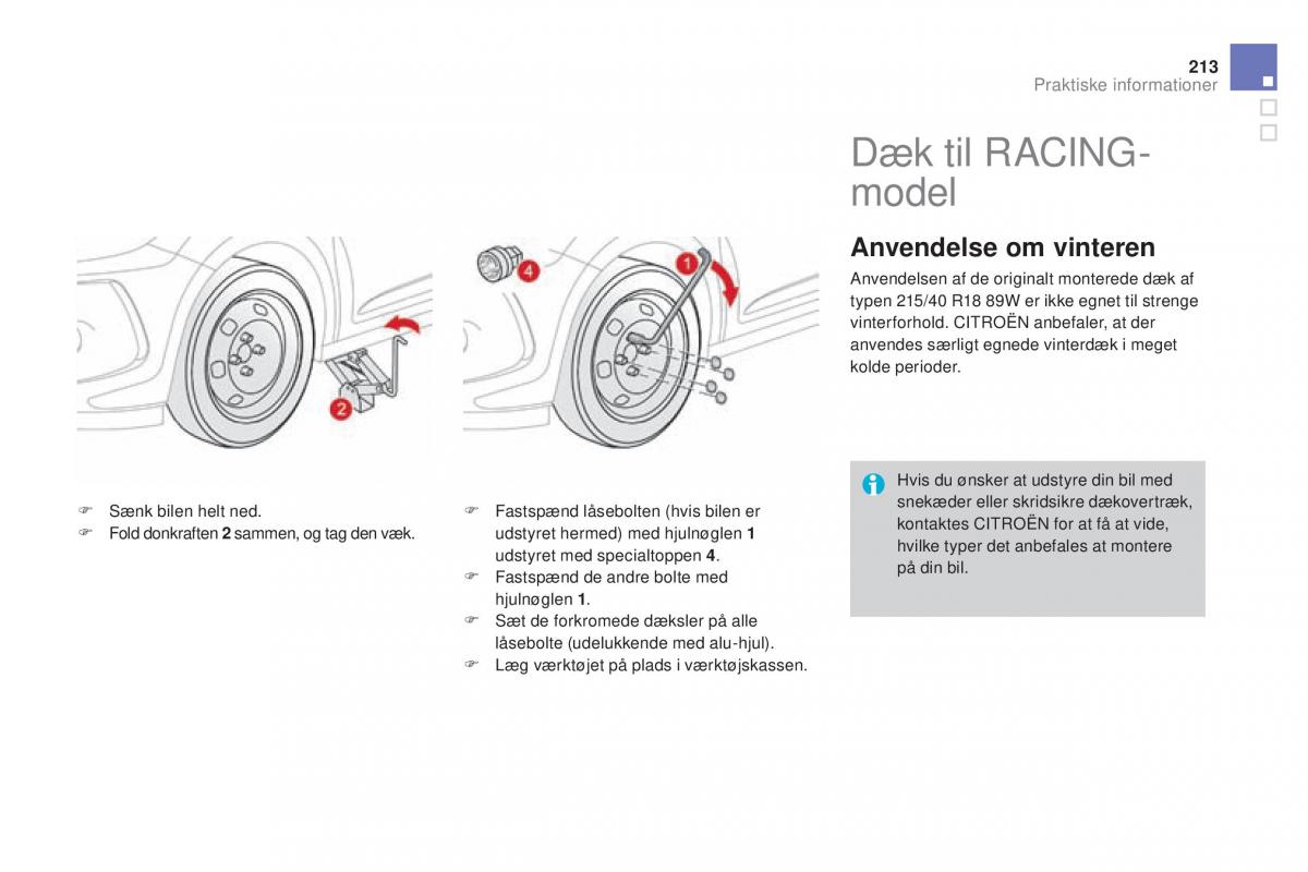 Citroen DS3 Bilens instruktionsbog / page 215