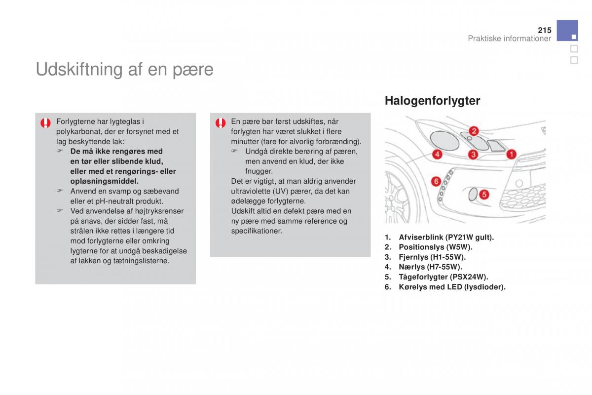 Citroen DS3 Bilens instruktionsbog / page 217