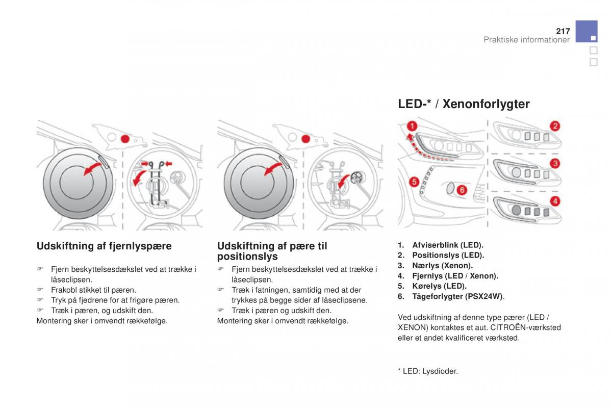 Citroen DS3 Bilens instruktionsbog / page 219