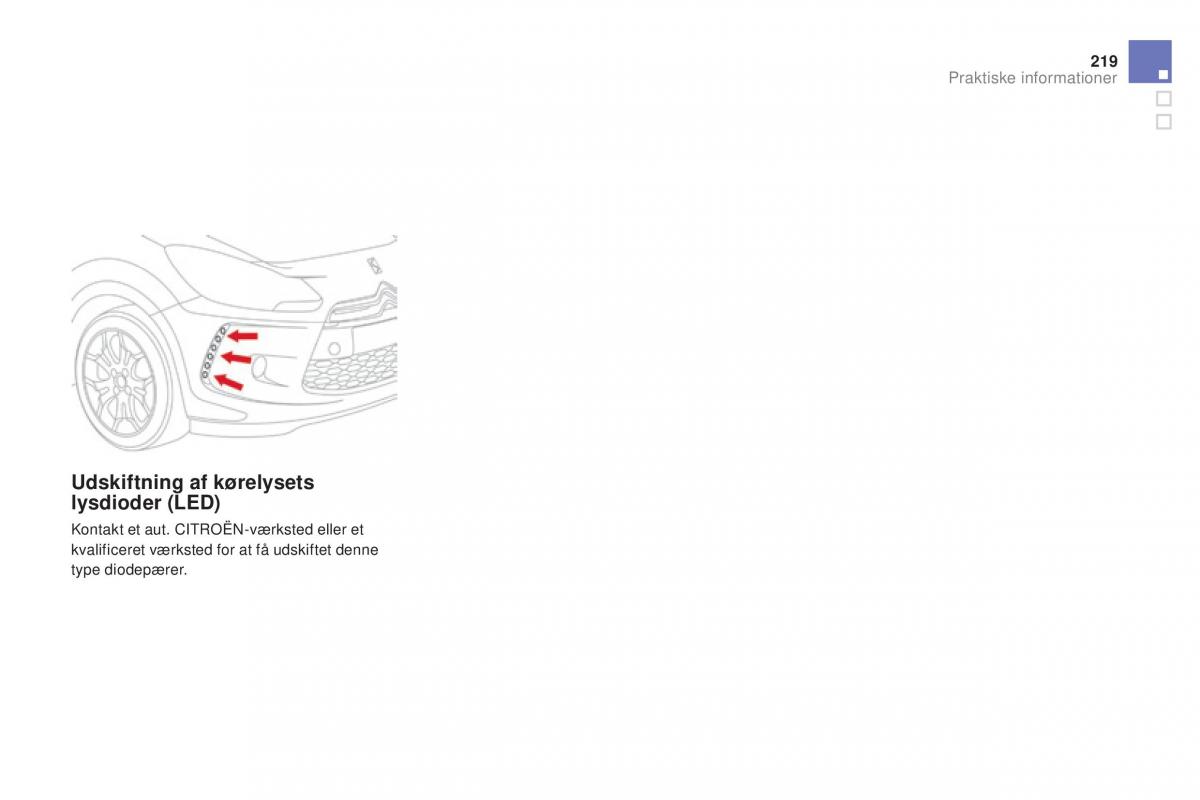 Citroen DS3 Bilens instruktionsbog / page 221