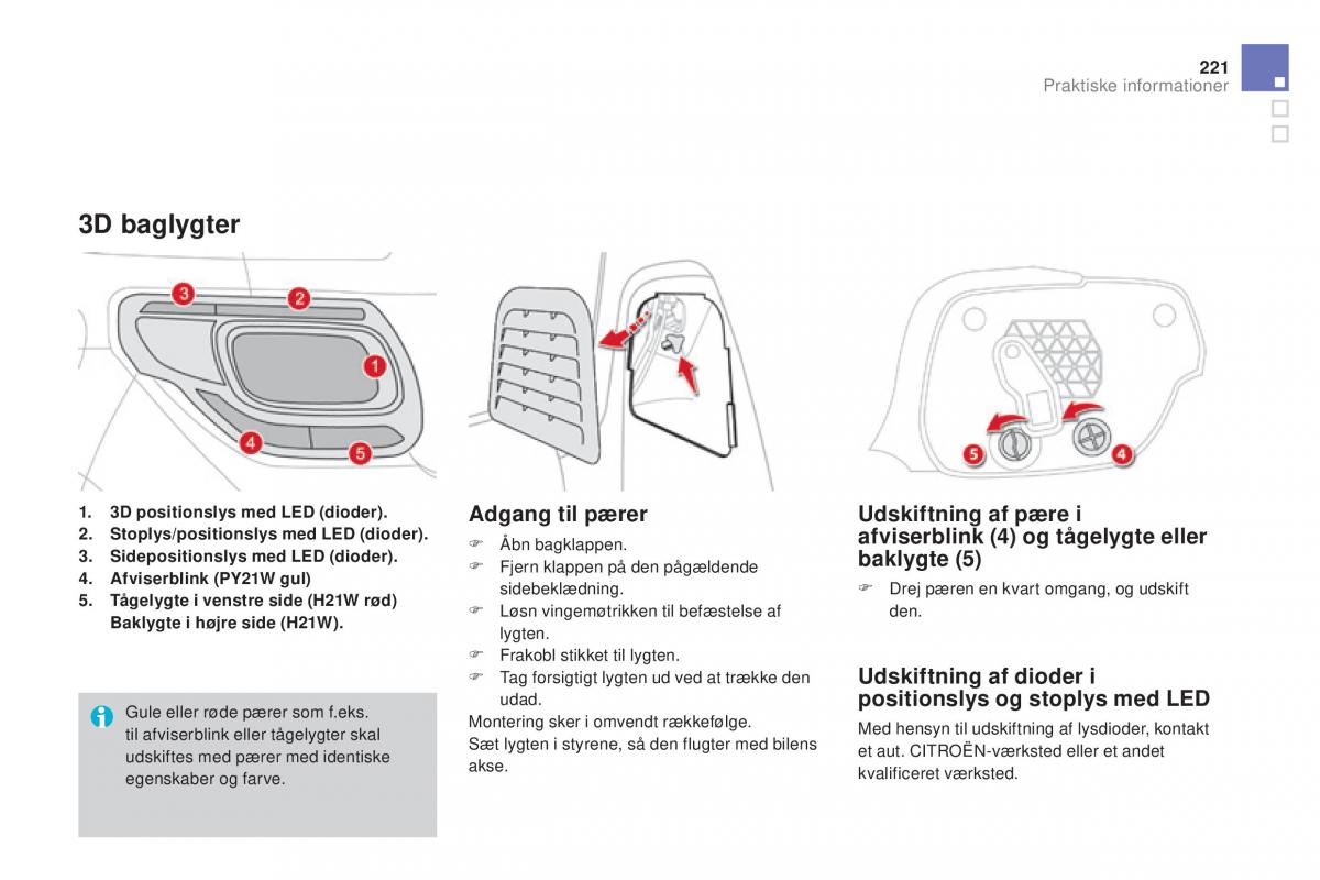 Citroen DS3 Bilens instruktionsbog / page 223