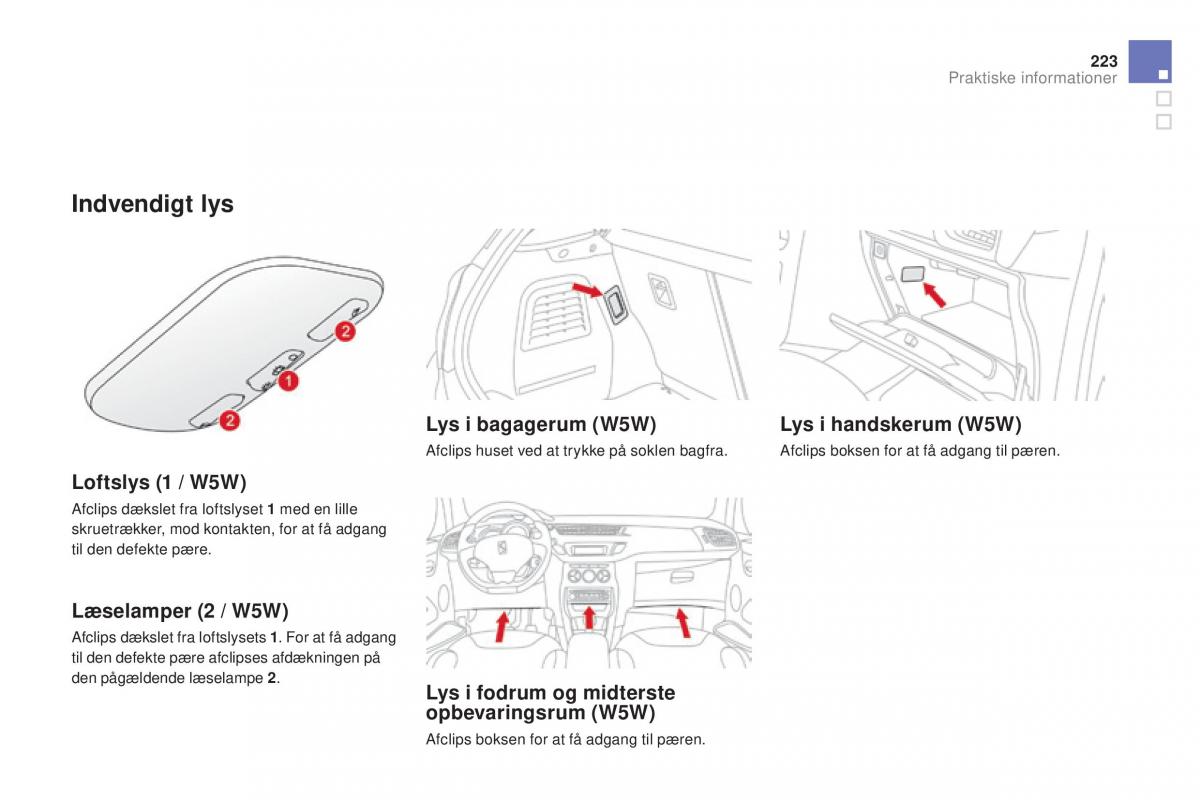 Citroen DS3 Bilens instruktionsbog / page 225