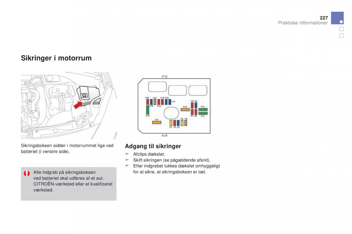 Citroen DS3 Bilens instruktionsbog / page 229