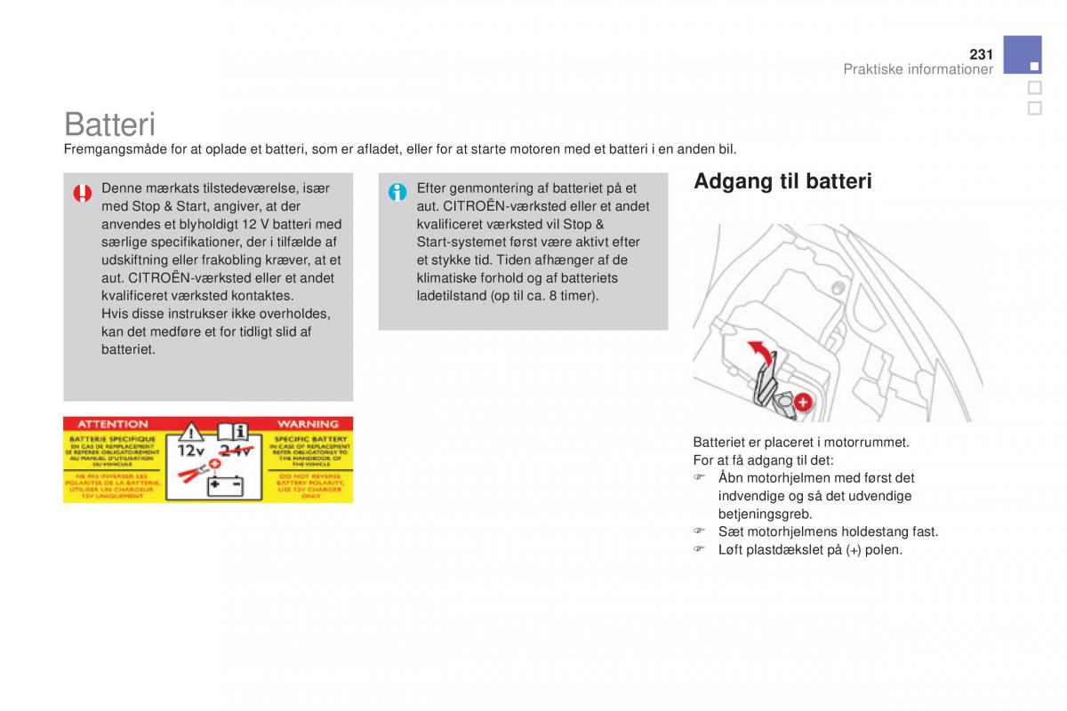 Citroen DS3 Bilens instruktionsbog / page 233