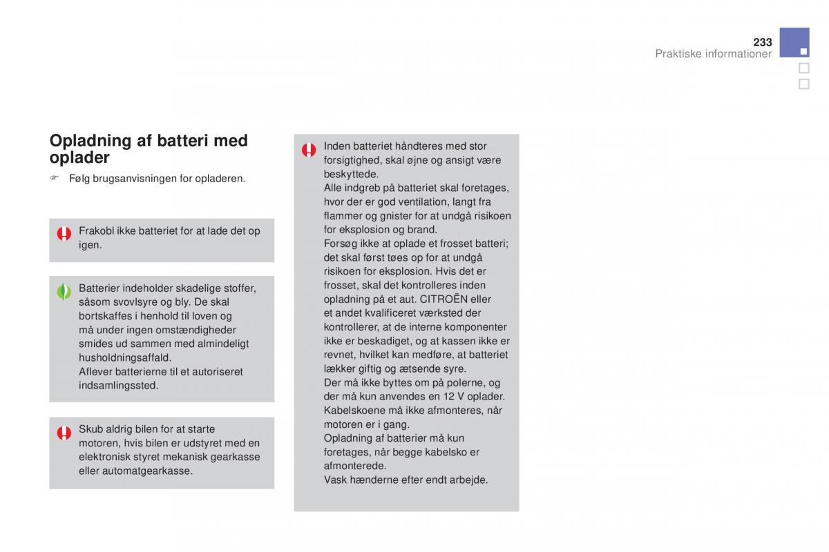 Citroen DS3 Bilens instruktionsbog / page 235