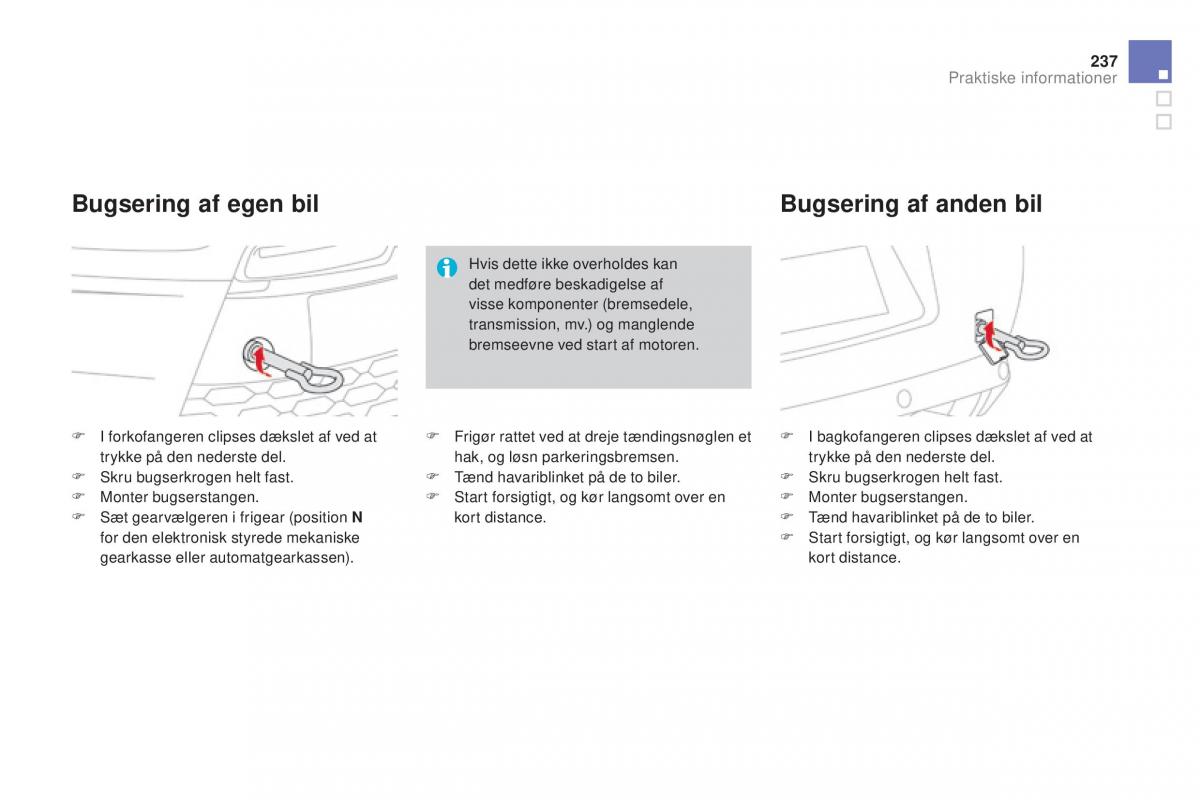 Citroen DS3 Bilens instruktionsbog / page 239