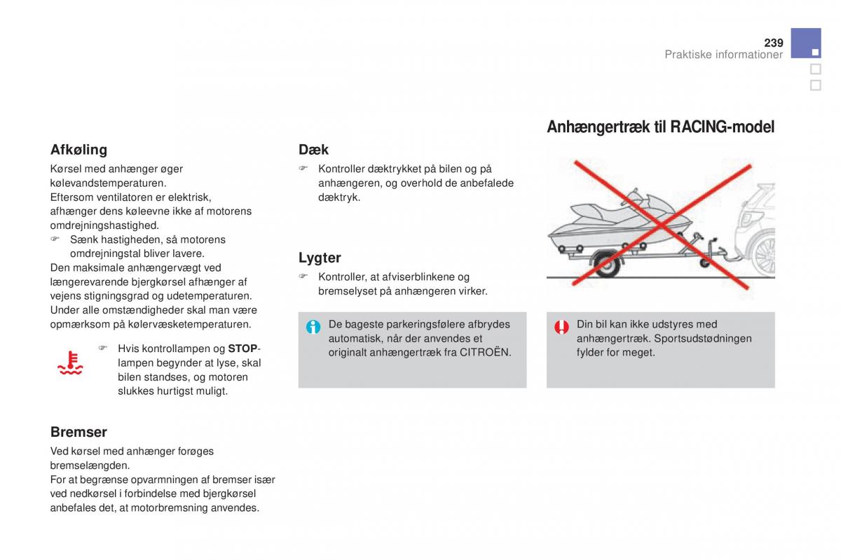 Citroen DS3 Bilens instruktionsbog / page 241