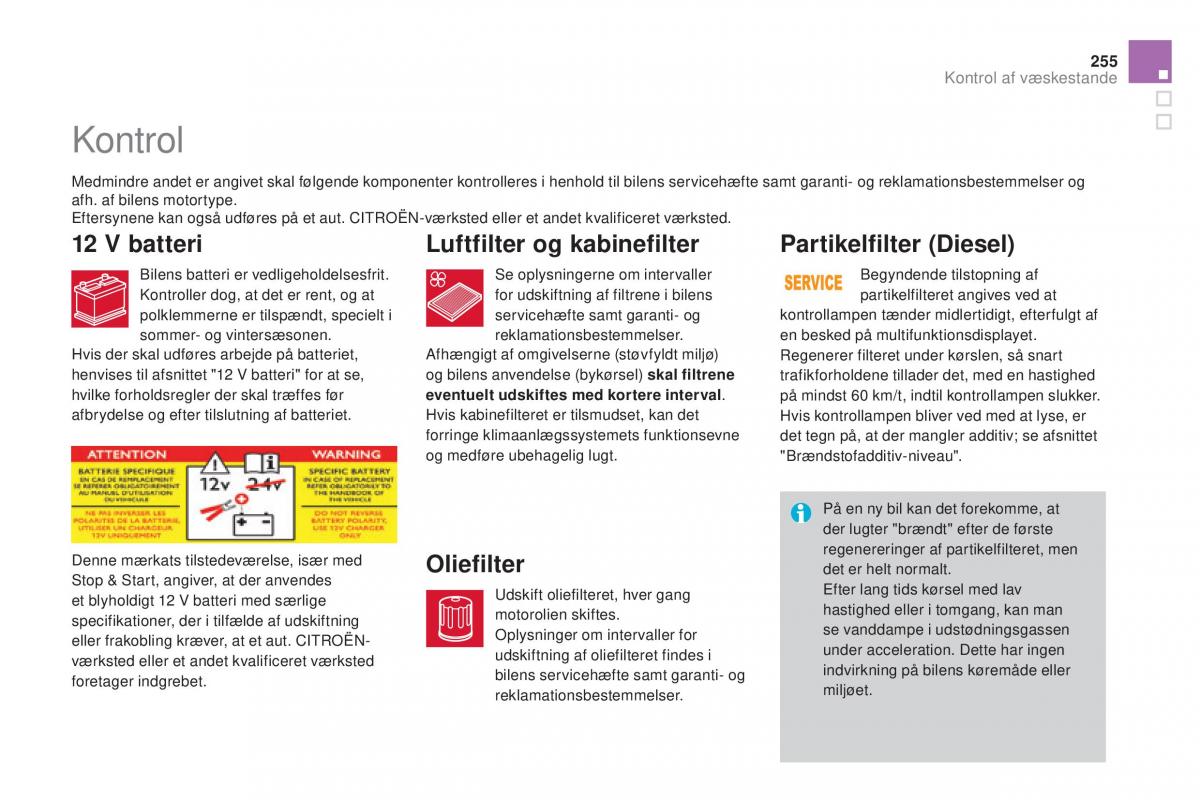 Citroen DS3 Bilens instruktionsbog / page 257