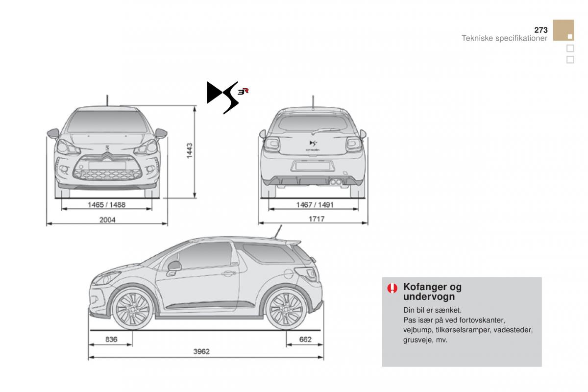 Citroen DS3 Bilens instruktionsbog / page 275