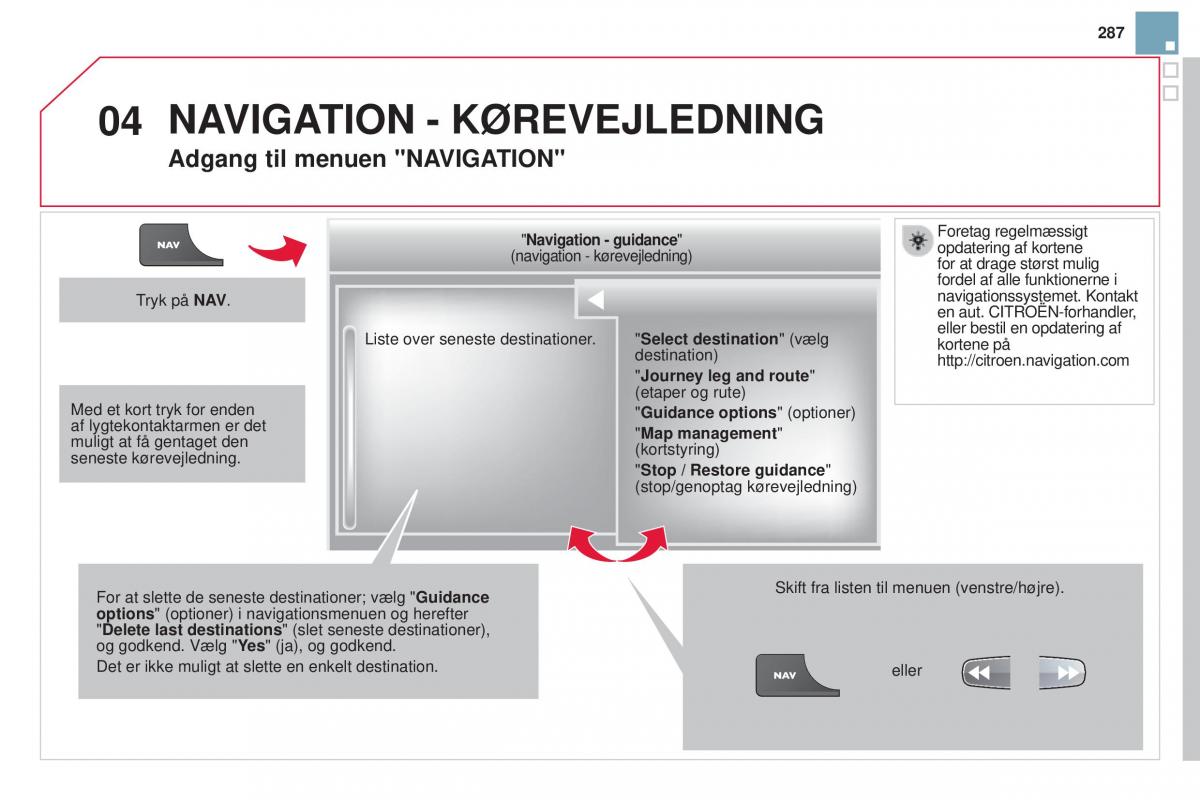 Citroen DS3 Bilens instruktionsbog / page 289