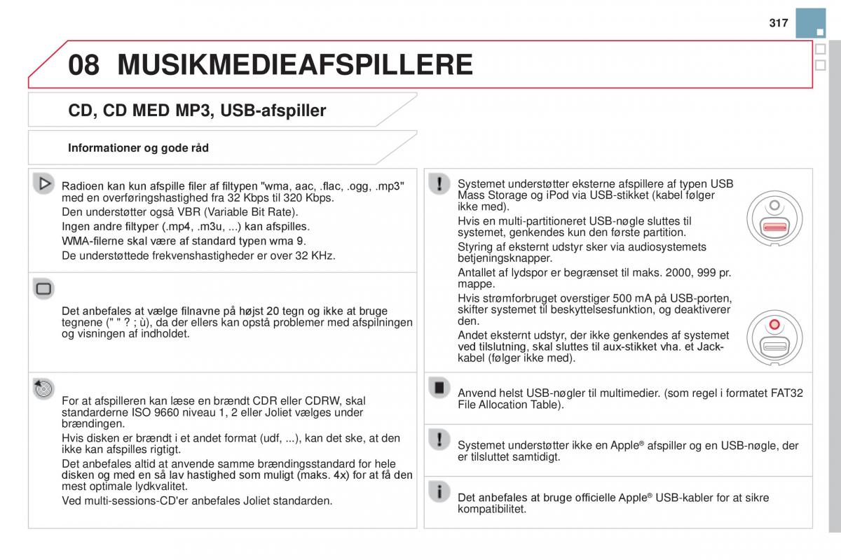 Citroen DS3 Bilens instruktionsbog / page 319