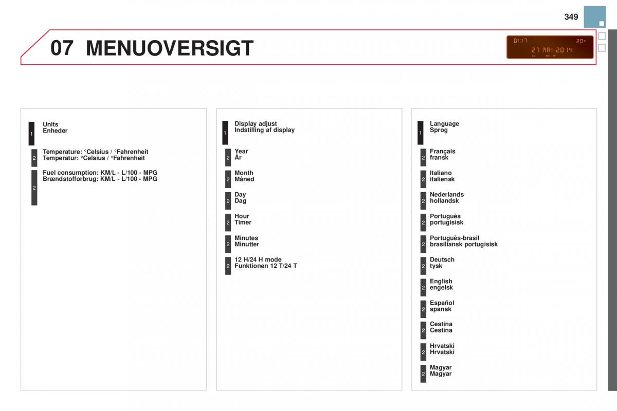 Citroen DS3 Bilens instruktionsbog / page 351