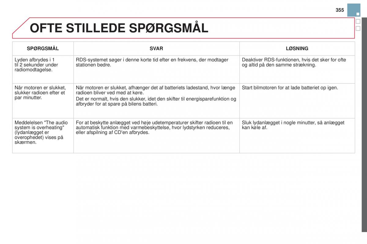 Citroen DS3 Bilens instruktionsbog / page 357