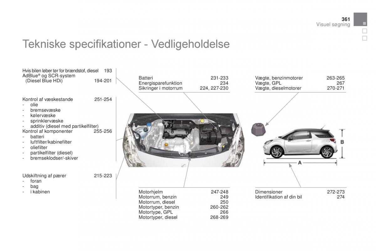 Citroen DS3 Bilens instruktionsbog / page 363