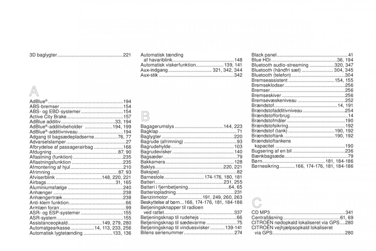 Citroen DS3 Bilens instruktionsbog / page 364