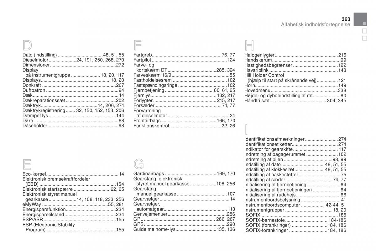 Citroen DS3 Bilens instruktionsbog / page 365