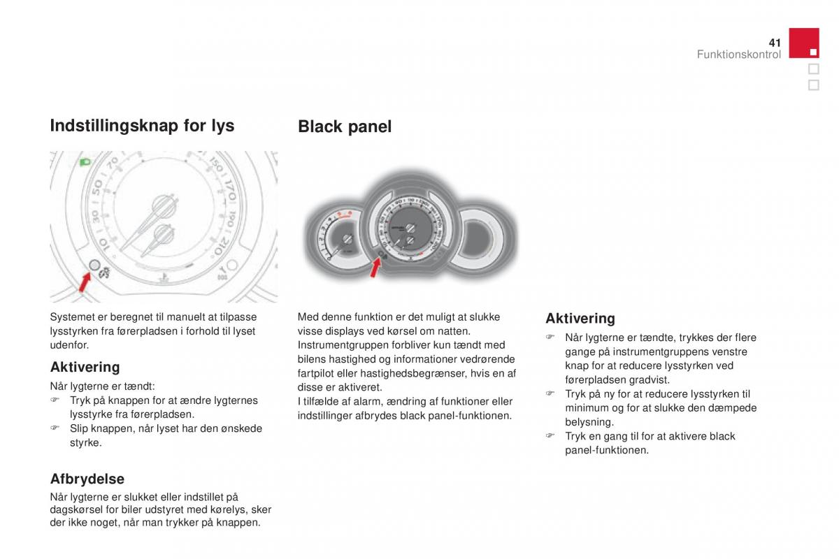 Citroen DS3 Bilens instruktionsbog / page 43