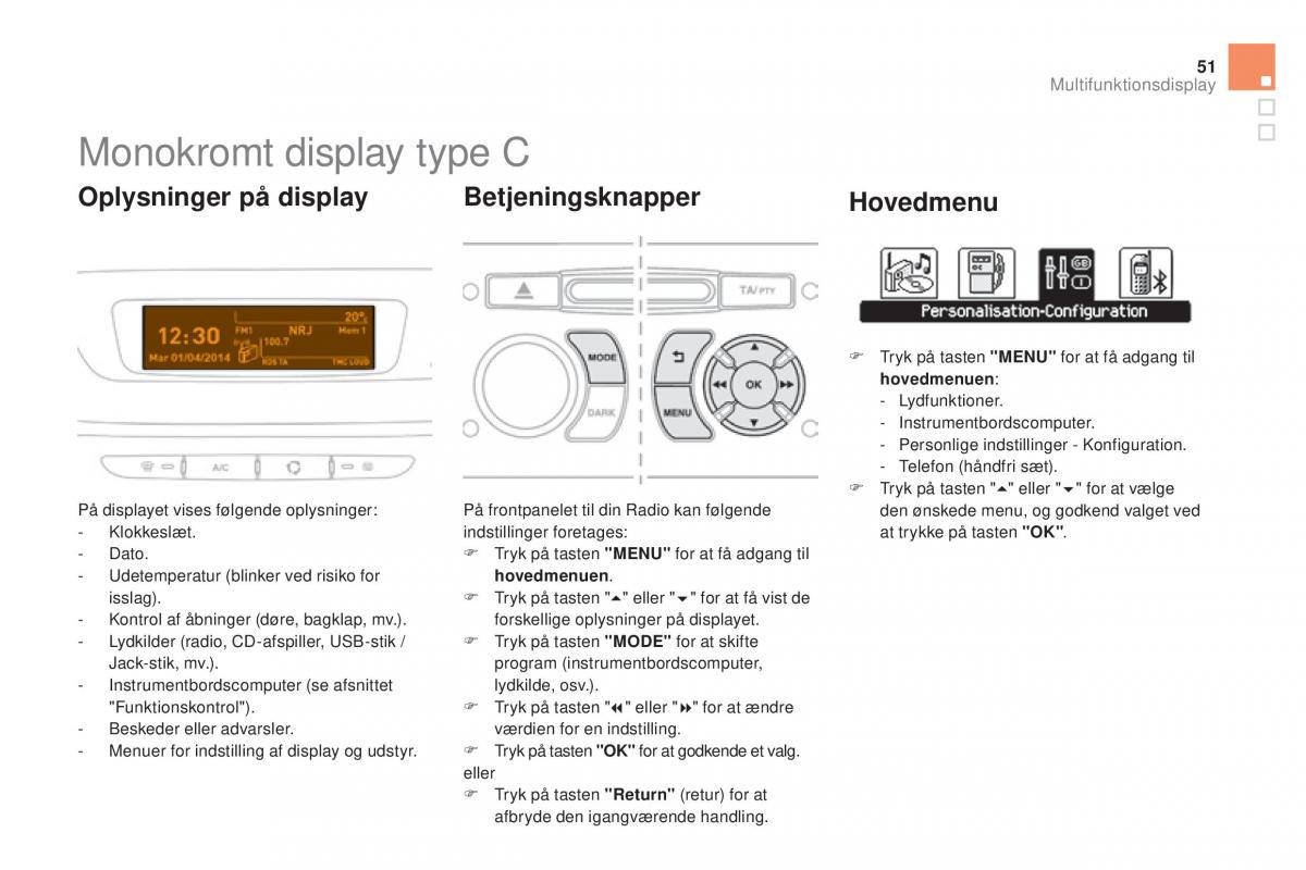 Citroen DS3 Bilens instruktionsbog / page 53