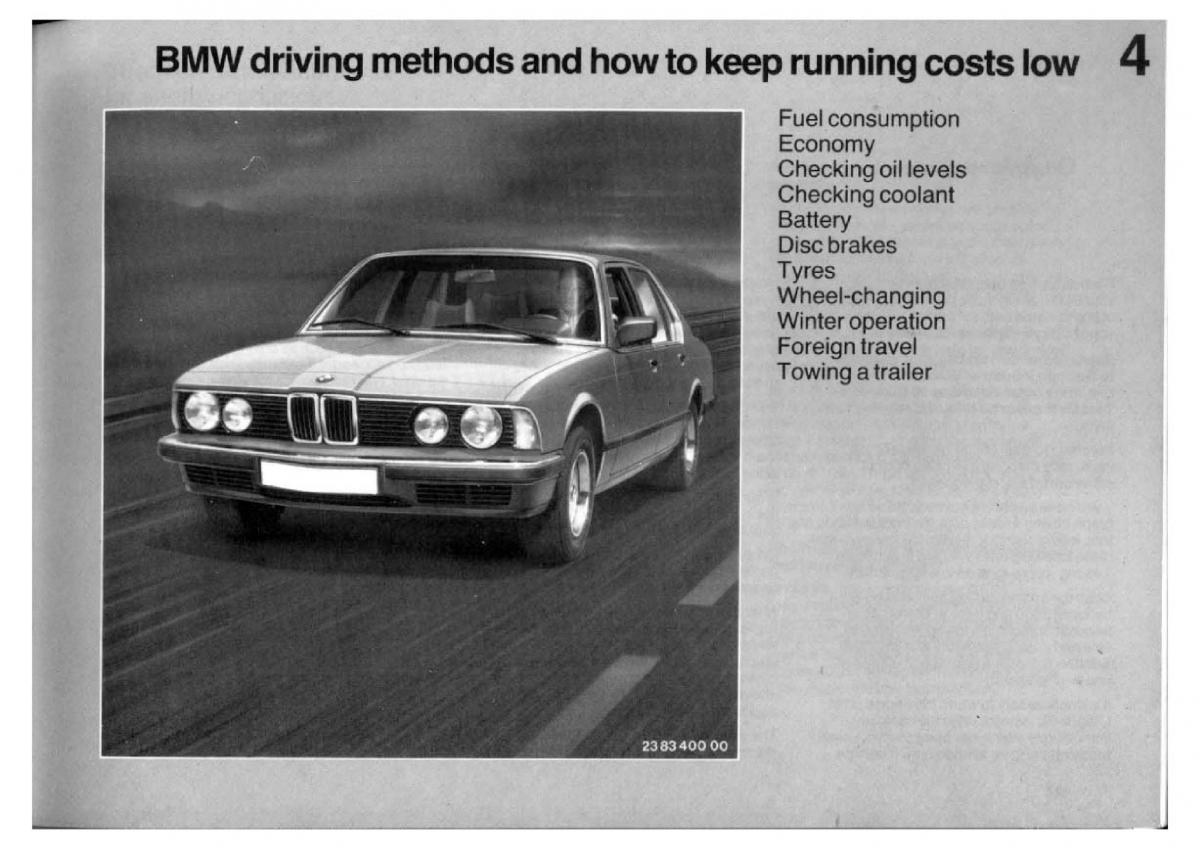 BMW 7 E23 owners manual / page 69