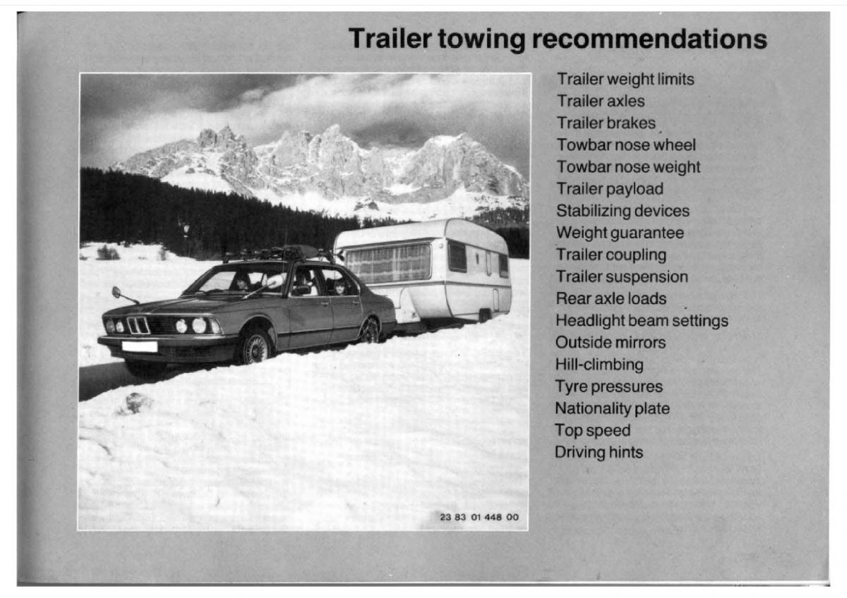 BMW 7 E23 owners manual / page 89