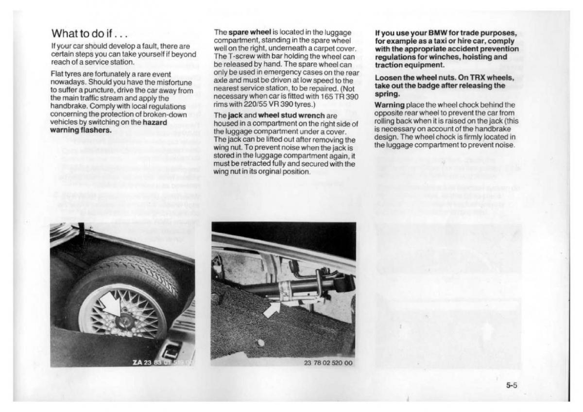 BMW 7 E23 owners manual / page 97