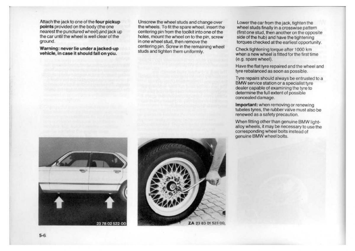 BMW 7 E23 owners manual / page 98