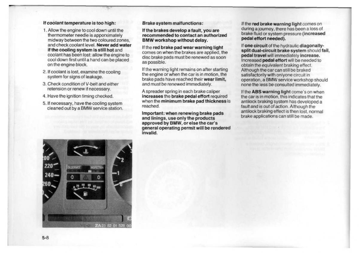 BMW 7 E23 owners manual / page 100