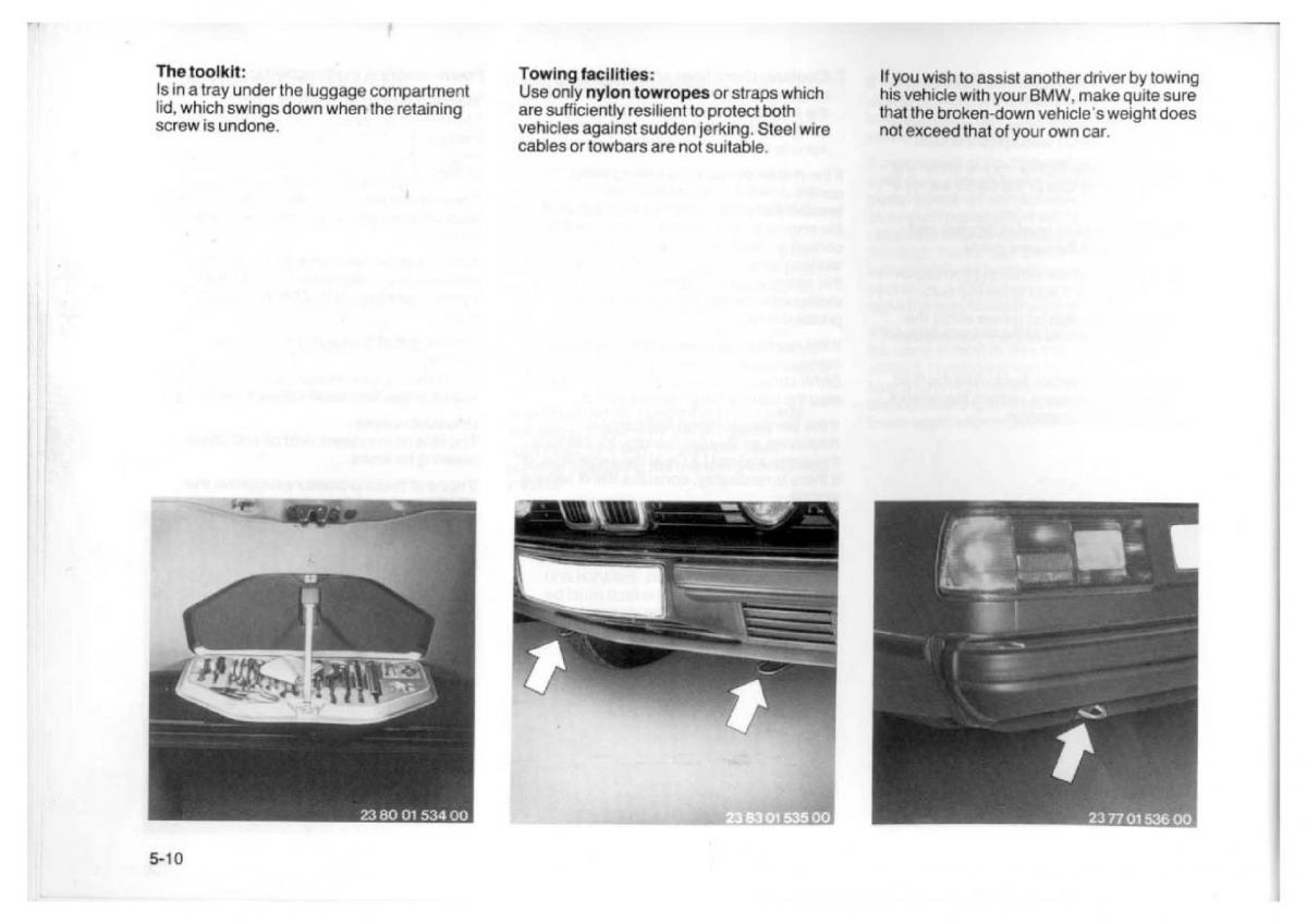 BMW 7 E23 owners manual / page 102