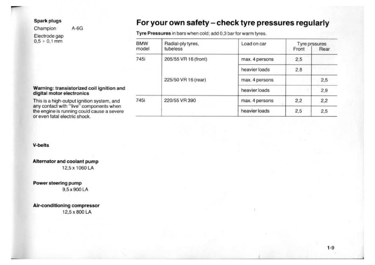 BMW 7 E23 owners manual / page 15