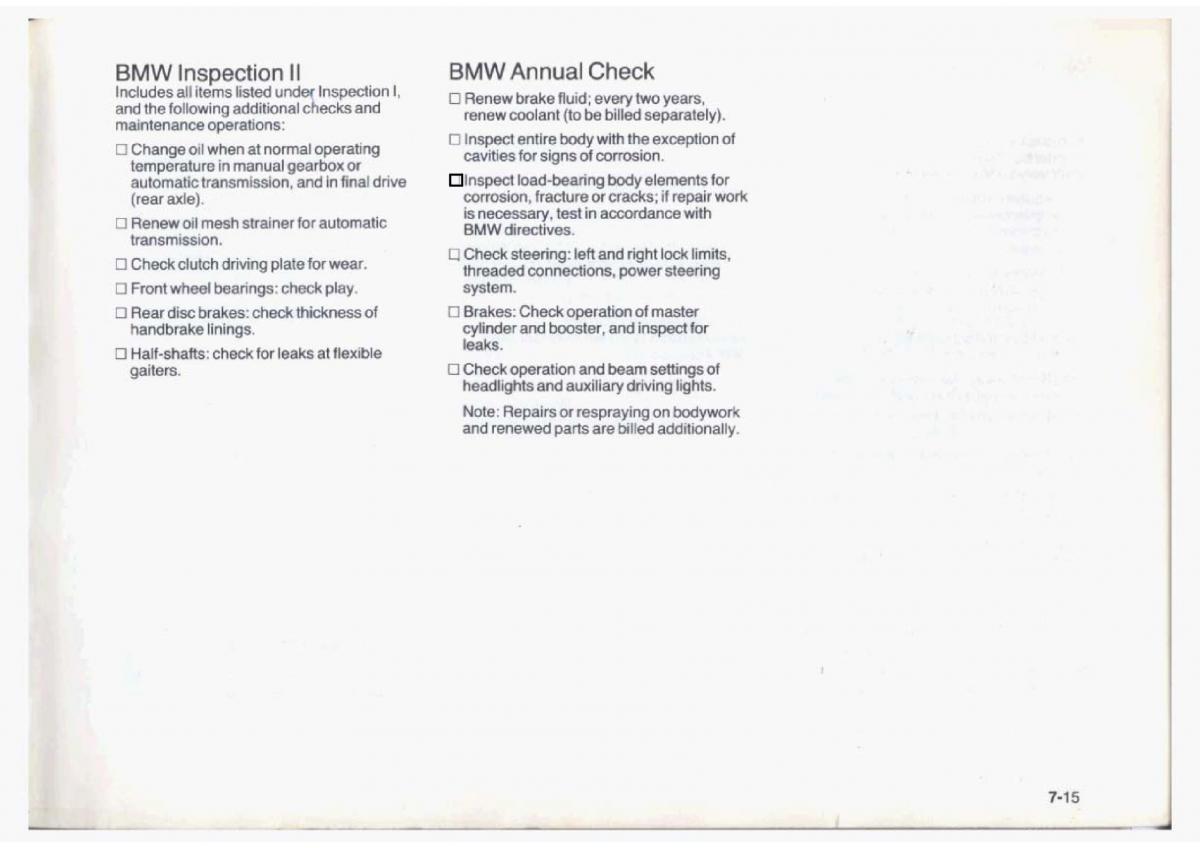 BMW 7 E23 owners manual / page 155