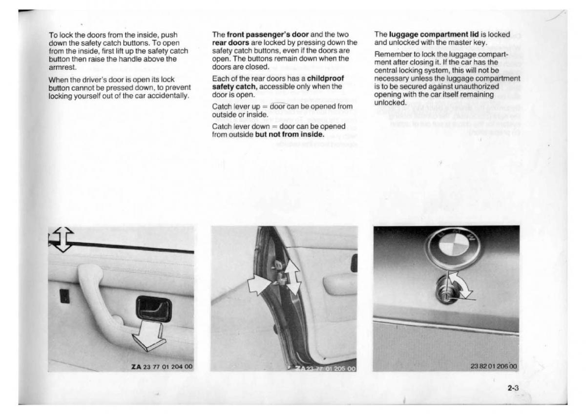 BMW 7 E23 owners manual / page 19