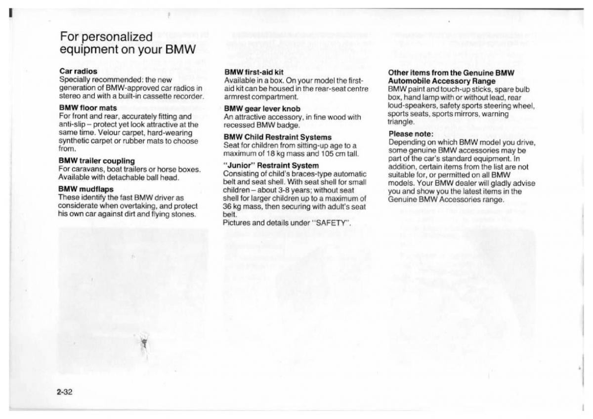 BMW 7 E23 owners manual / page 48