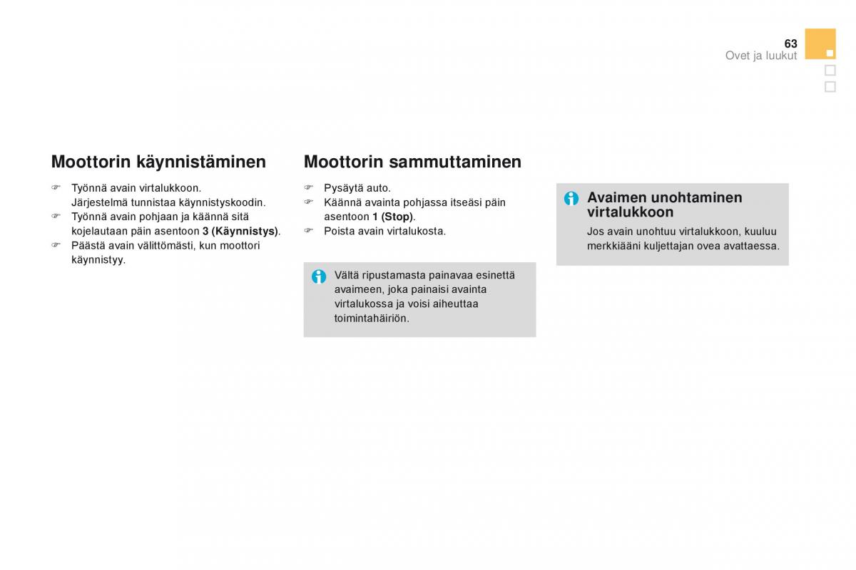 Citroen DS3 omistajan kasikirja / page 65
