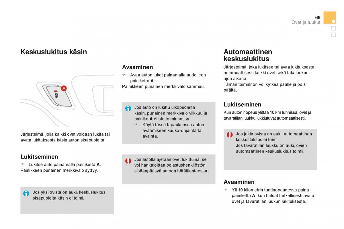 Citroen DS3 omistajan kasikirja / page 71