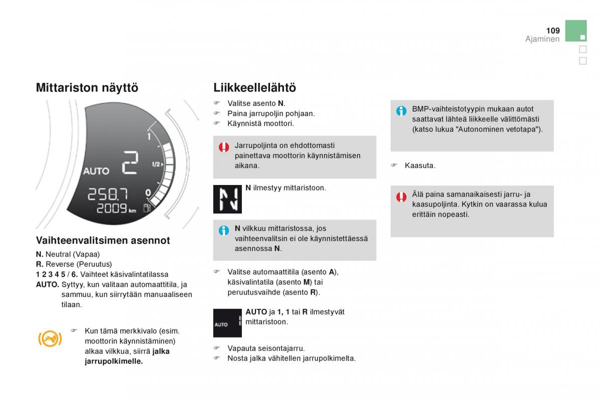 Citroen DS3 omistajan kasikirja / page 111