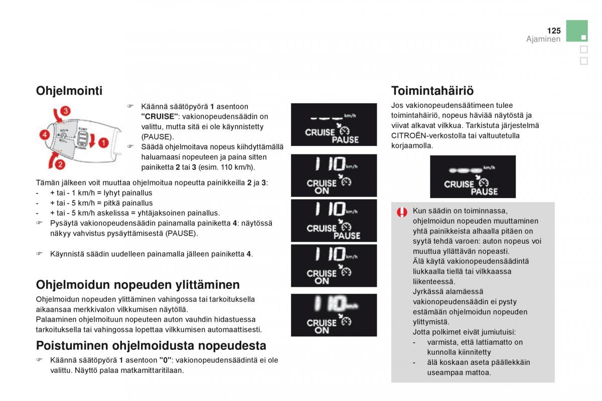 Citroen DS3 omistajan kasikirja / page 127