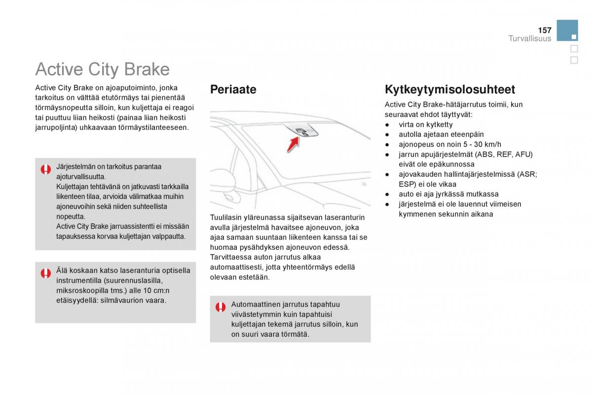 Citroen DS3 omistajan kasikirja / page 159