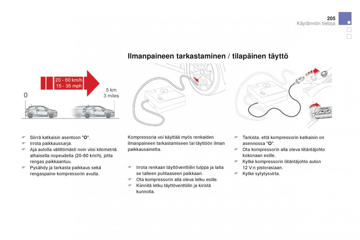 Citroen DS3 omistajan kasikirja / page 207