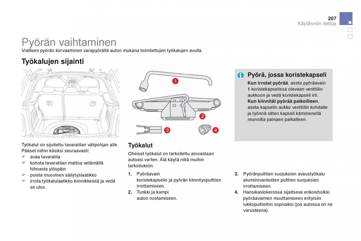 Citroen DS3 omistajan kasikirja / page 209