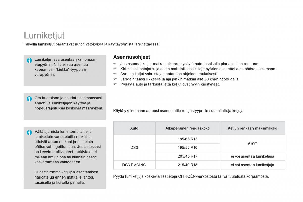 Citroen DS3 omistajan kasikirja / page 216