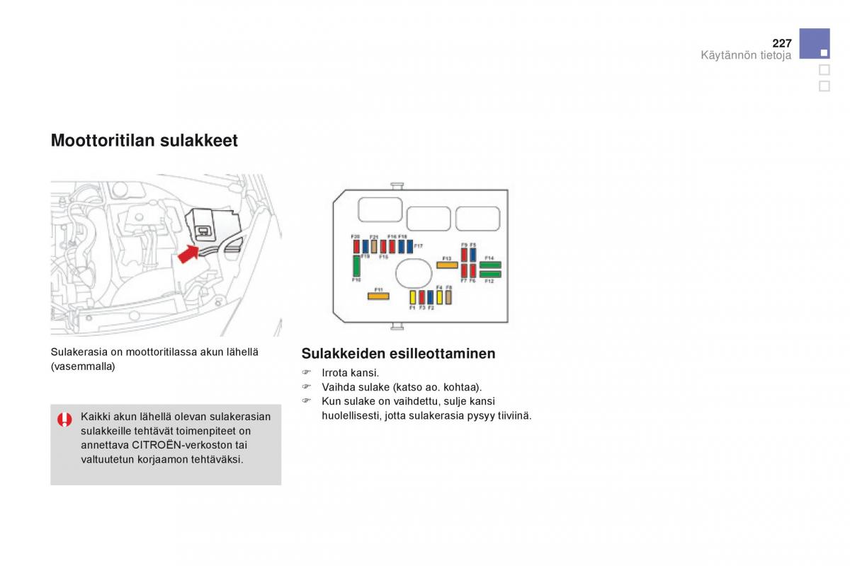 Citroen DS3 omistajan kasikirja / page 229