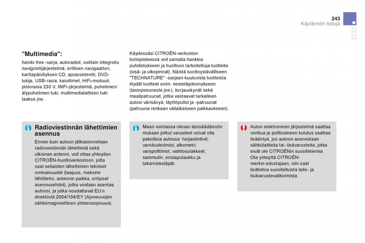 Citroen DS3 omistajan kasikirja / page 245