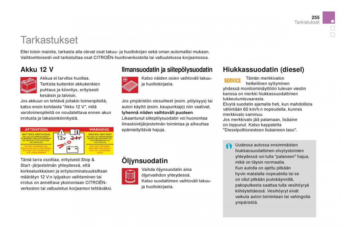 Citroen DS3 omistajan kasikirja / page 257