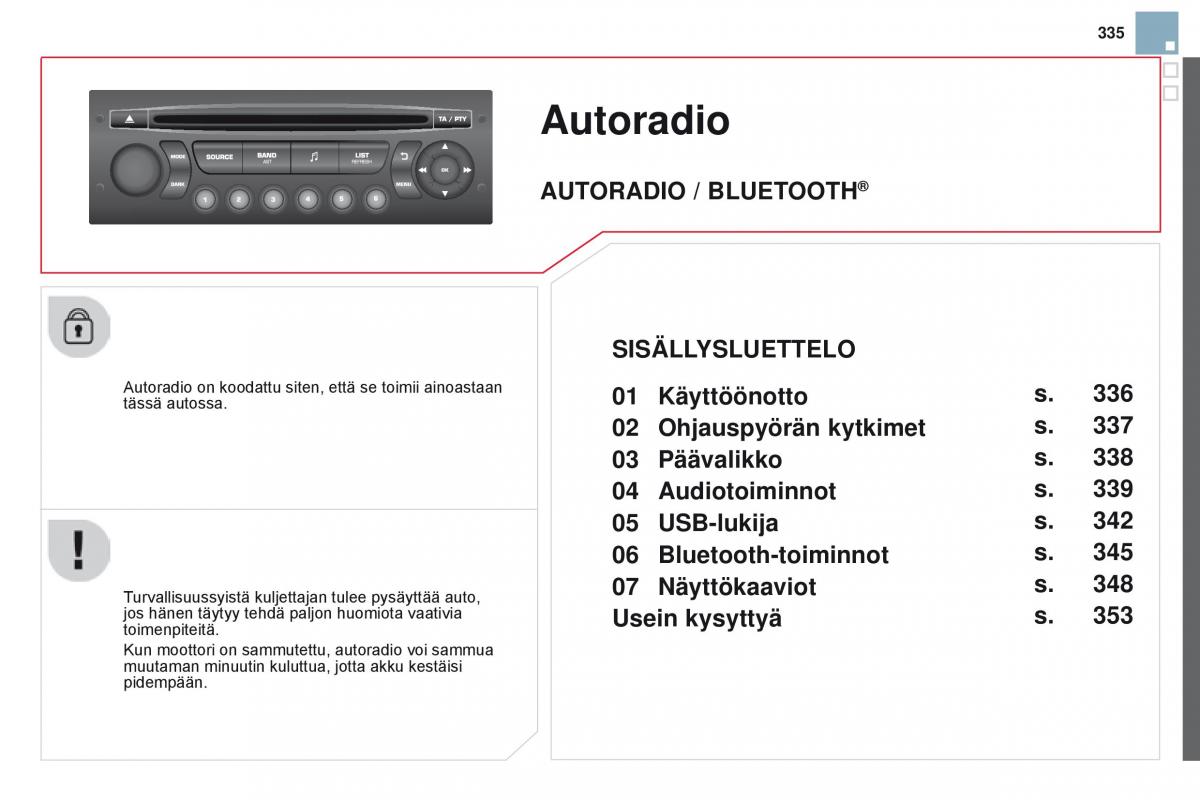 Citroen DS3 omistajan kasikirja / page 337