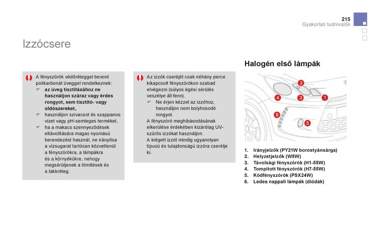 Citroen DS3 Kezelesi utmutato / page 217
