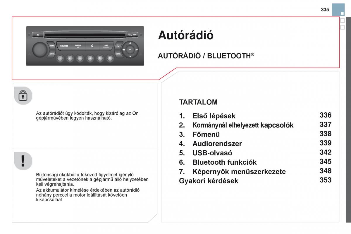 Citroen DS3 Kezelesi utmutato / page 337