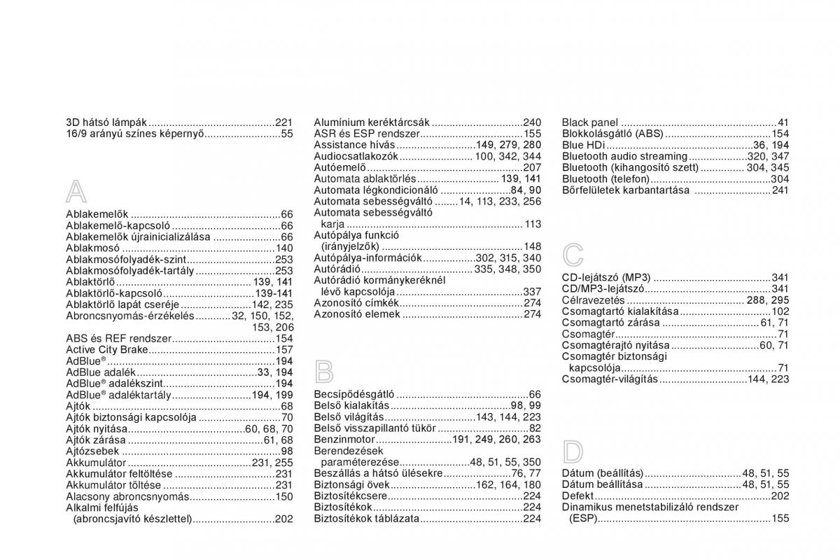 Citroen DS3 Kezelesi utmutato / page 364