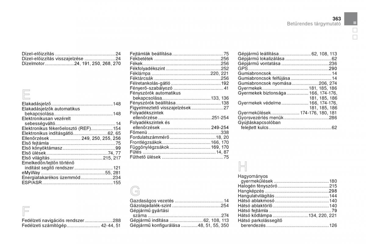 Citroen DS3 Kezelesi utmutato / page 365