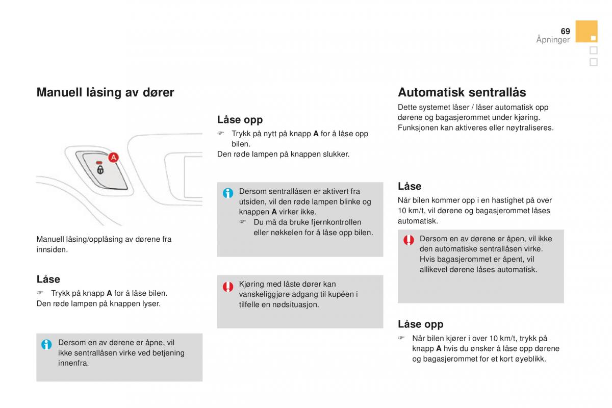 Citroen DS3 bruksanvisningen / page 71