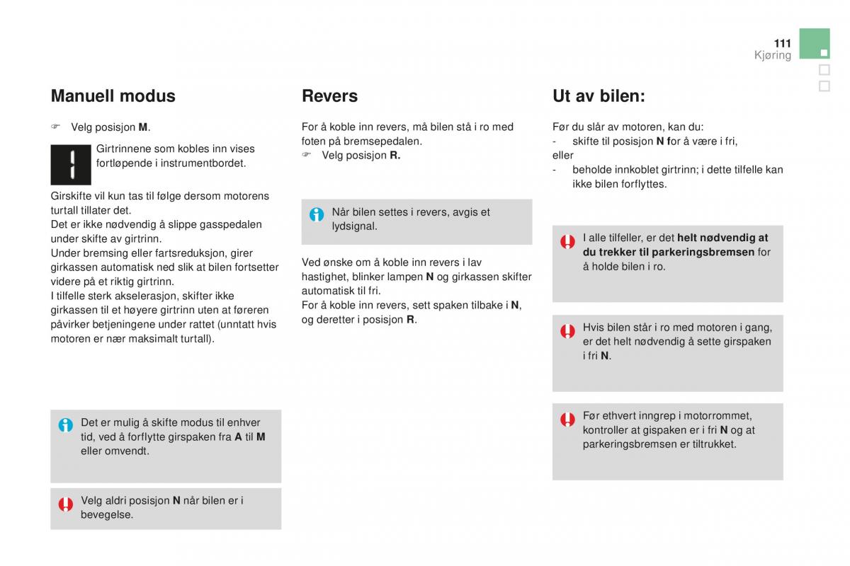 Citroen DS3 bruksanvisningen / page 113